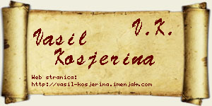 Vasil Kosjerina vizit kartica